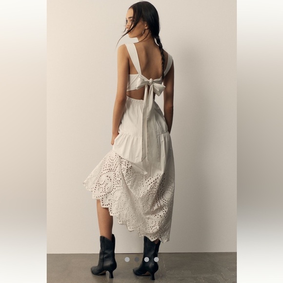 Anthropologie White Eyelet Midi Dress - Picture 5 of 15